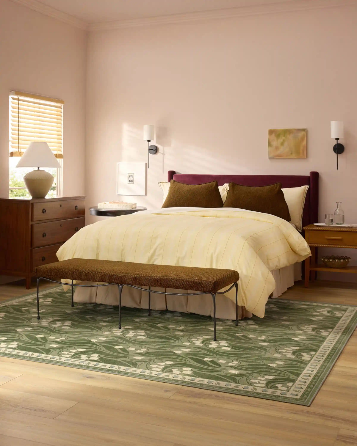 Lila Green & Ivory Rug
