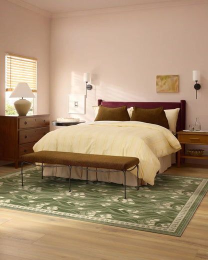 Lila Green & Ivory Rug