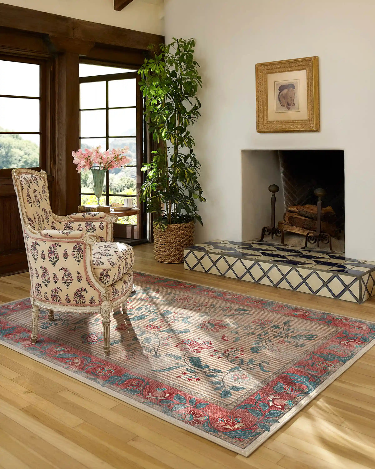 Lilou Currant & Teal Green Rug