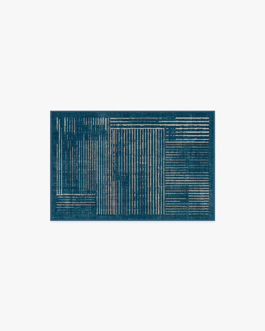 Linear Oasis Blue Rug