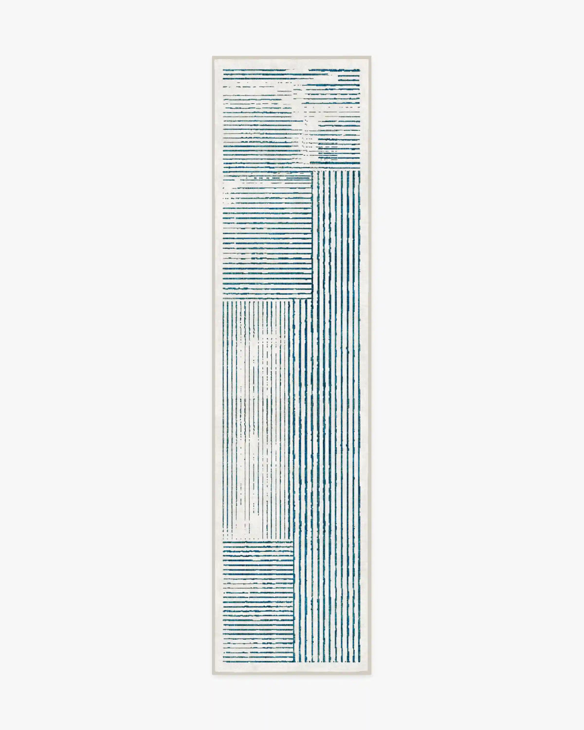 Linear Oasis Ivory & Blue Rug
