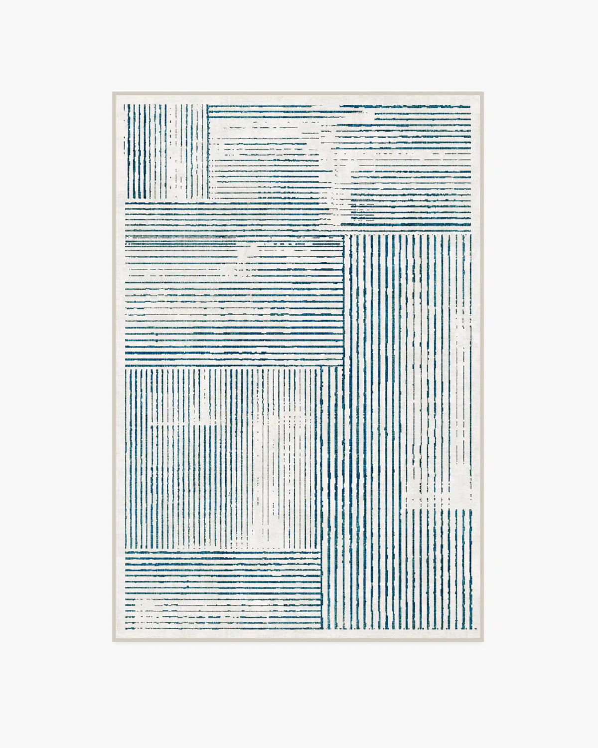 Linear Oasis Ivory & Blue Rug
