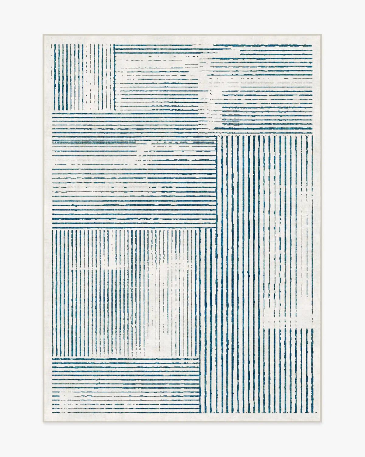 Linear Oasis Ivory & Blue Rug