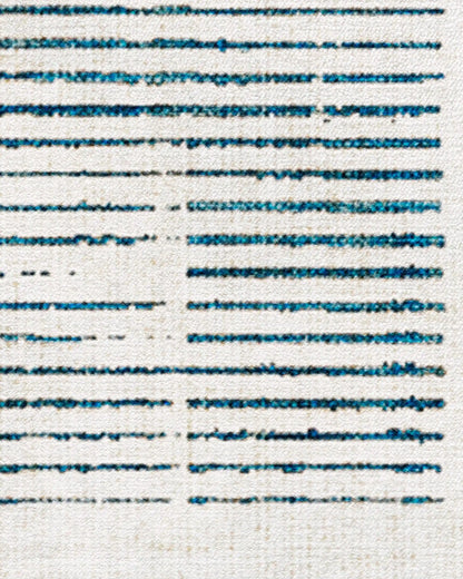 Linear Oasis Ivory & Blue Rug
