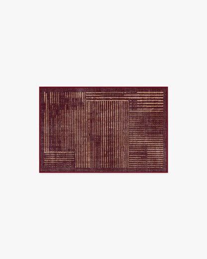 Linear Oasis Rust Red Rug