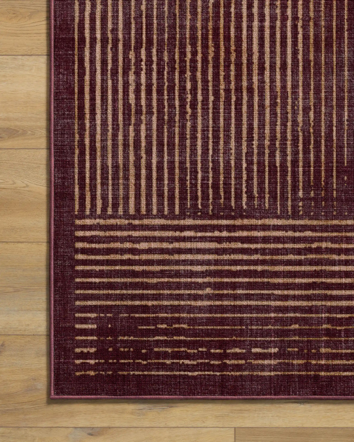 Linear Oasis Rust Red Rug