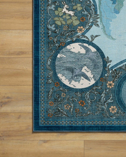 Little Explorer Blue & Grey Rug