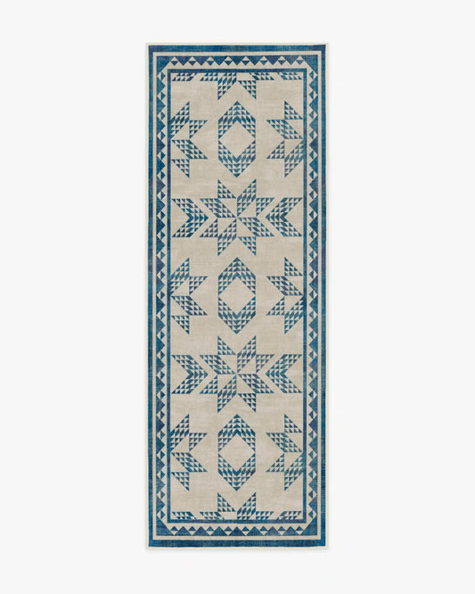 Louisa Cream & Blue Rug
