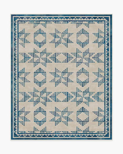 Louisa Cream & Blue Rug