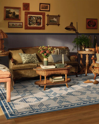 Louisa Cream & Blue Rug