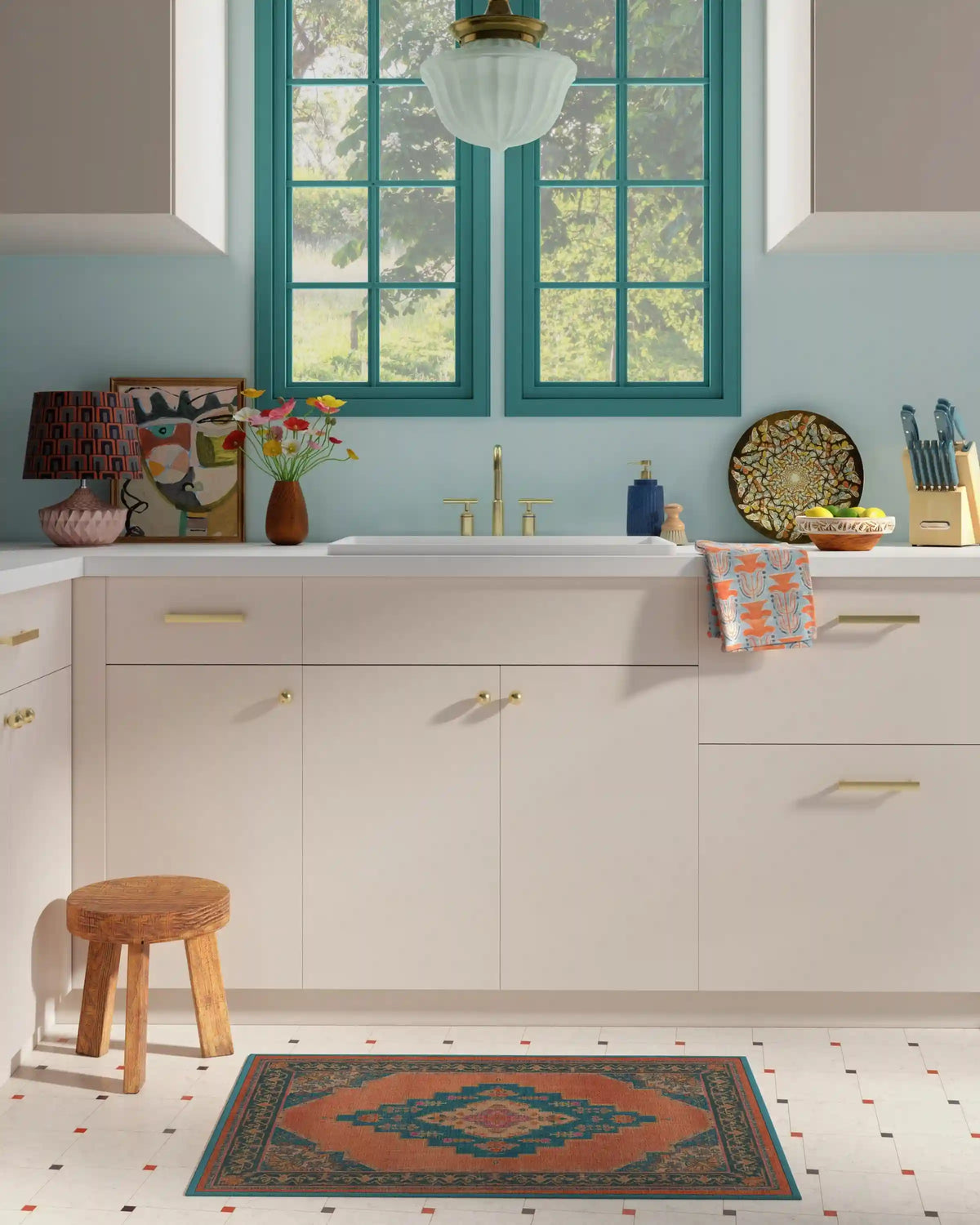 Sunset Bazaar Tropic Coral Rug by Matthew Williamson