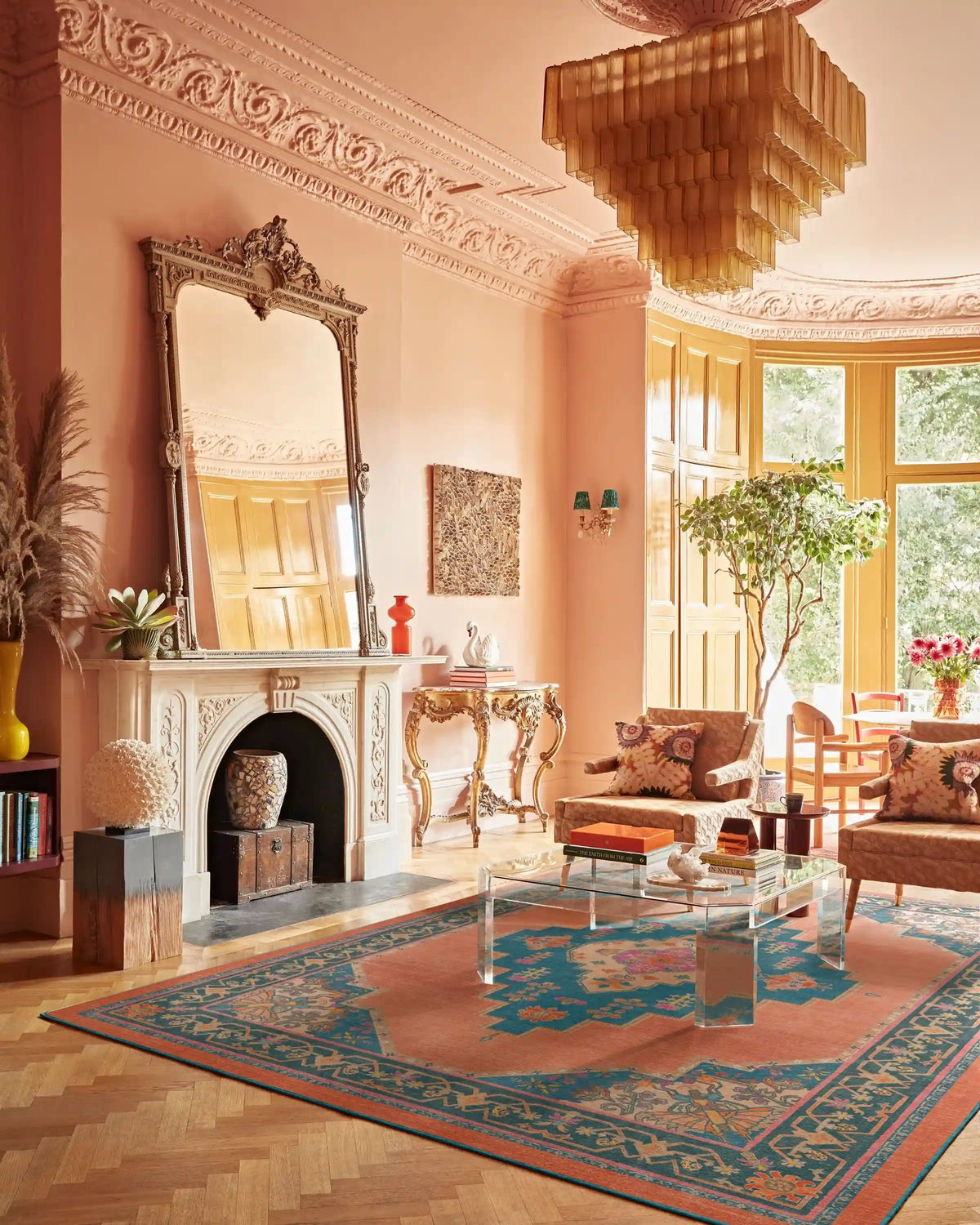 Sunset Bazaar Tropic Coral Rug by Matthew Williamson