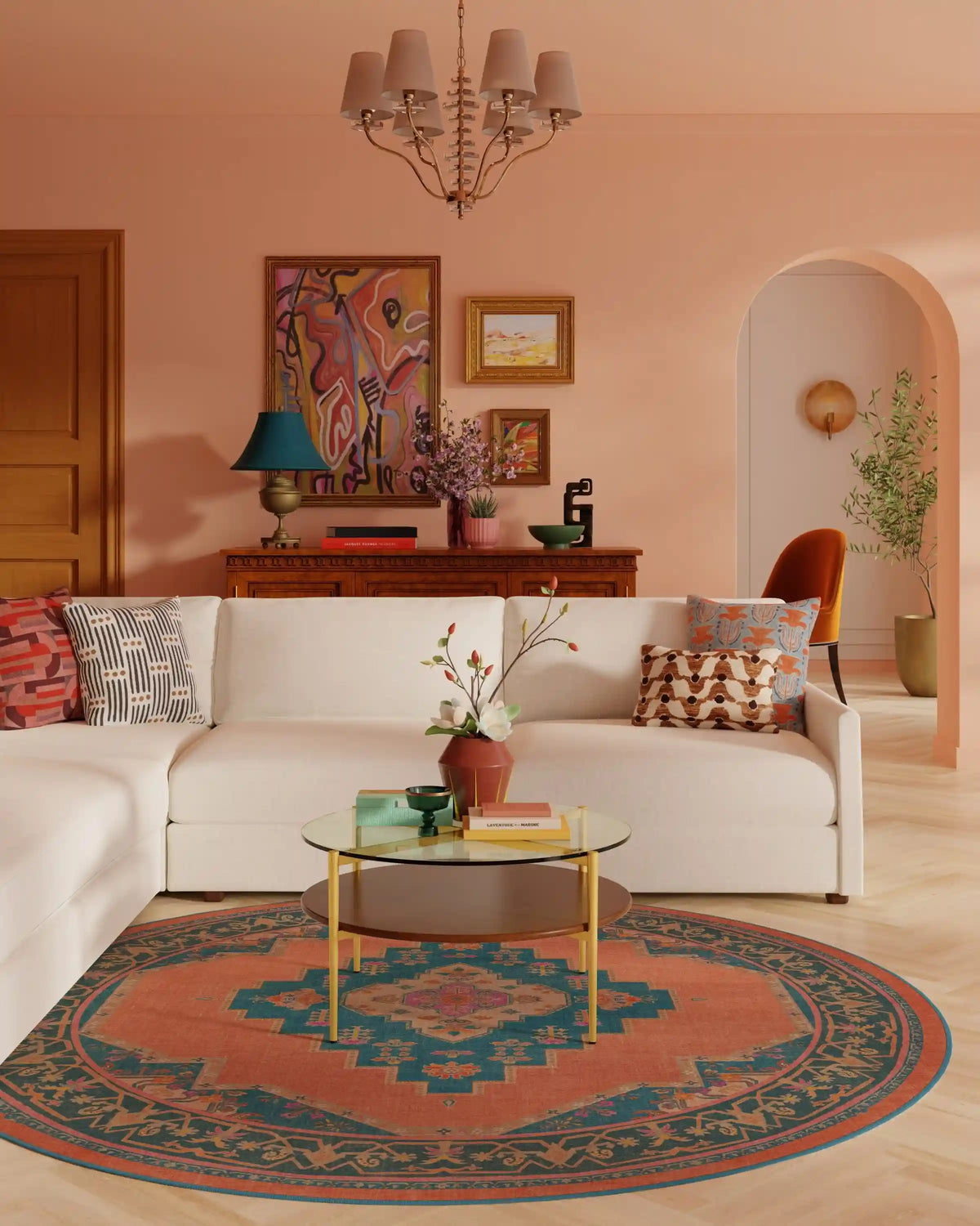 Sunset Bazaar Tropic Coral Rug by Matthew Williamson