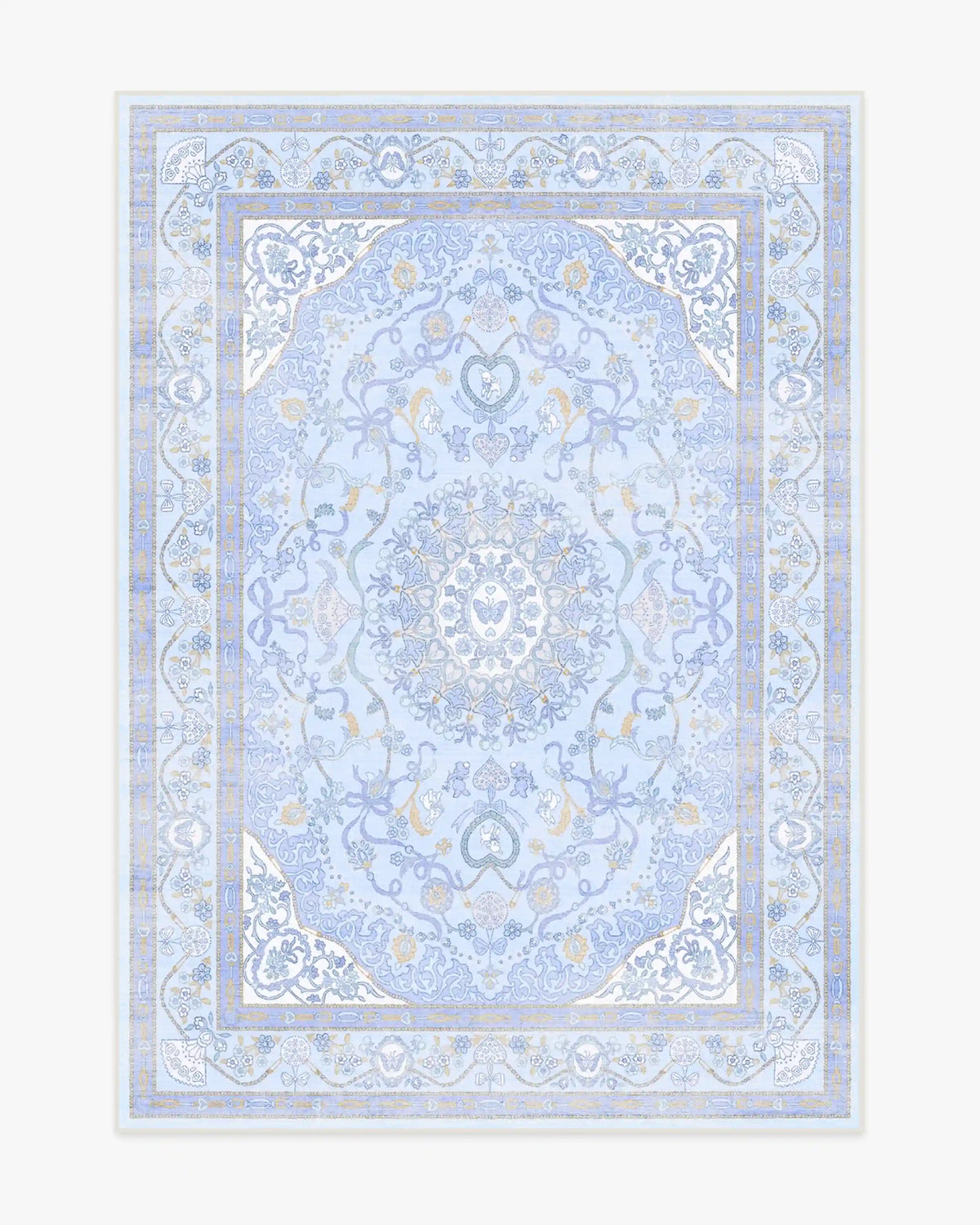 Mazzy Ornamental Blue Rug by Humberto Leon