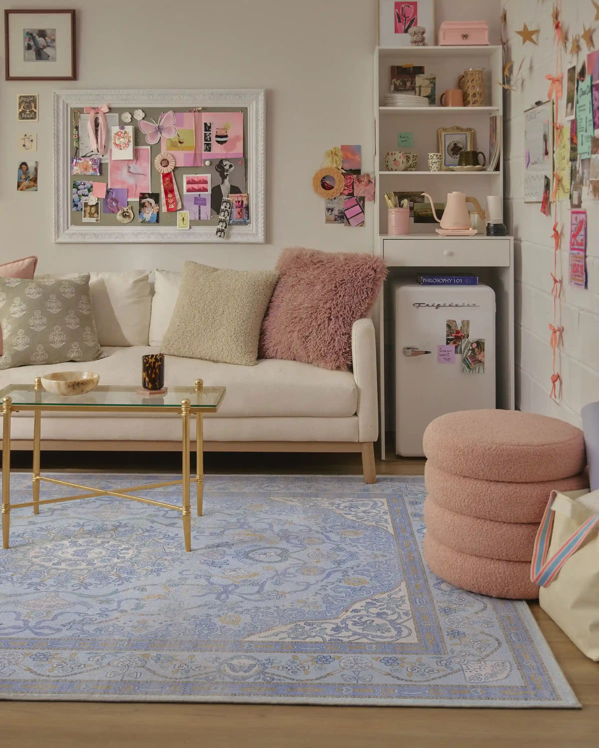 Mazzy Ornamental Blue Rug by Humberto Leon