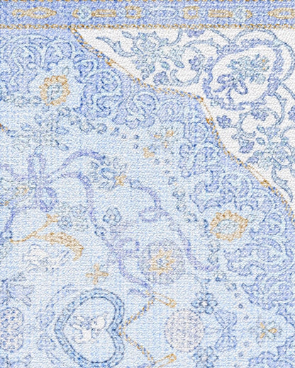 Mazzy Ornamental Blue Rug by Humberto Leon