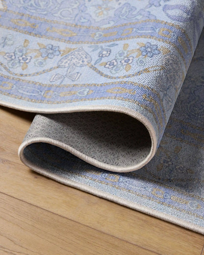 Mazzy Ornamental Blue Rug by Humberto Leon