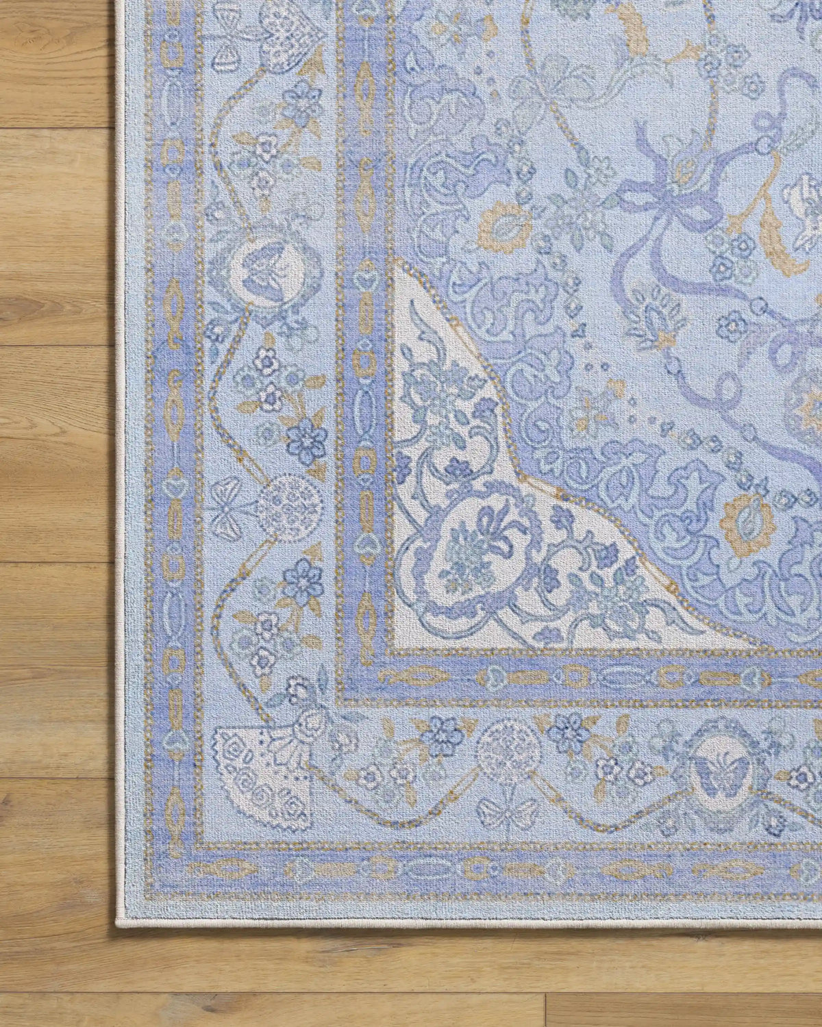 Mazzy Ornamental Blue Rug by Humberto Leon