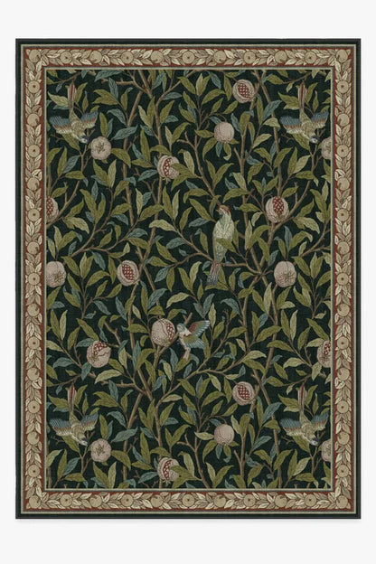 Bird & Pomegranate Teal Green Rug by Morris & Co.