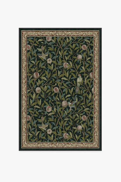 Bird & Pomegranate Teal Green Rug by Morris & Co.