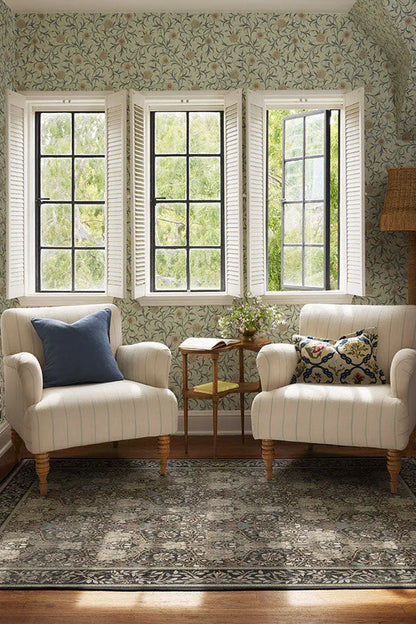 Honeysuckle & Tulip Dark Wood Rug by Morris & Co.