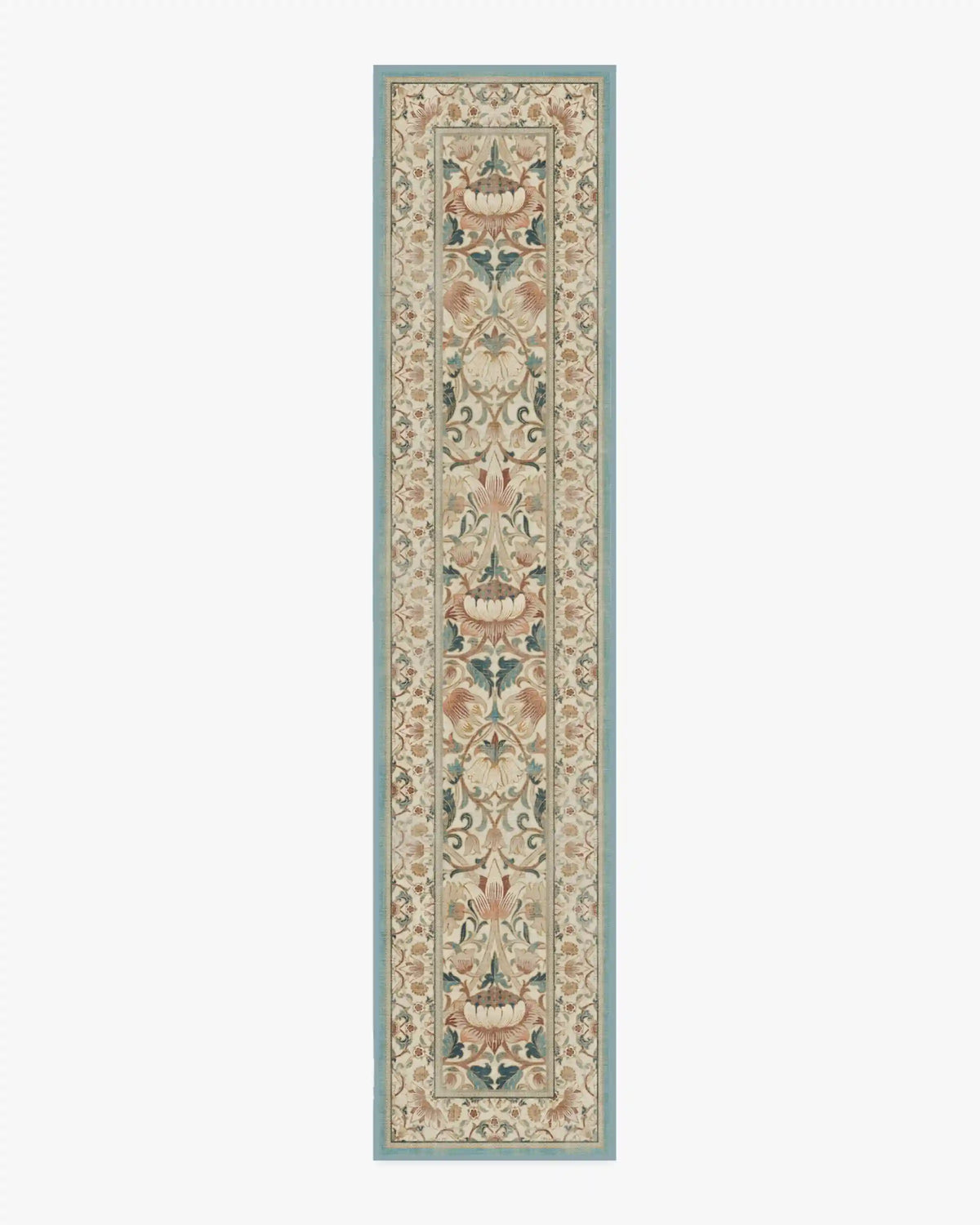 Lodden Soft Rose & Teal Rug by Morris & Co.