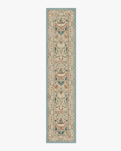 Lodden Soft Rose & Teal Rug by Morris & Co.