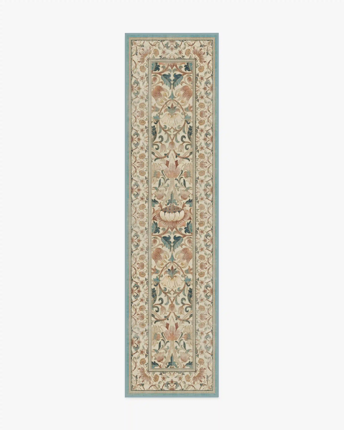 Lodden Soft Rose & Teal Rug by Morris & Co.