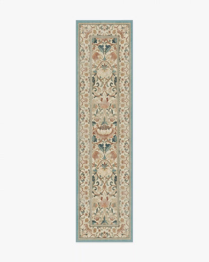 Lodden Soft Rose & Teal Rug by Morris & Co.