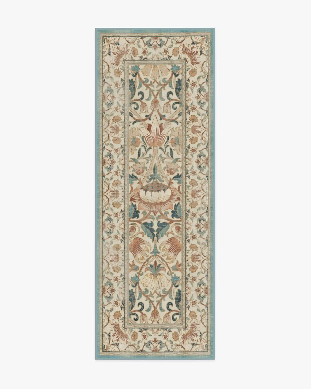 Lodden Soft Rose & Teal Rug by Morris & Co.