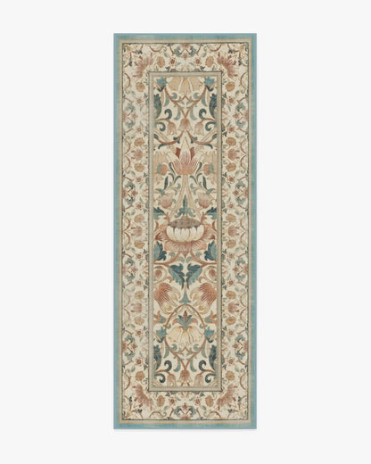 Lodden Soft Rose & Teal Rug by Morris & Co.