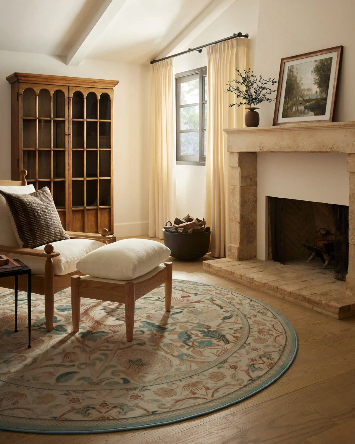Lodden Soft Rose & Teal Rug by Morris & Co.