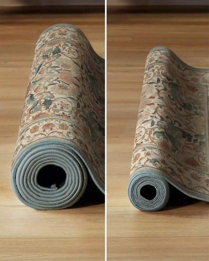 Lodden Soft Rose & Teal Rug by Morris & Co.