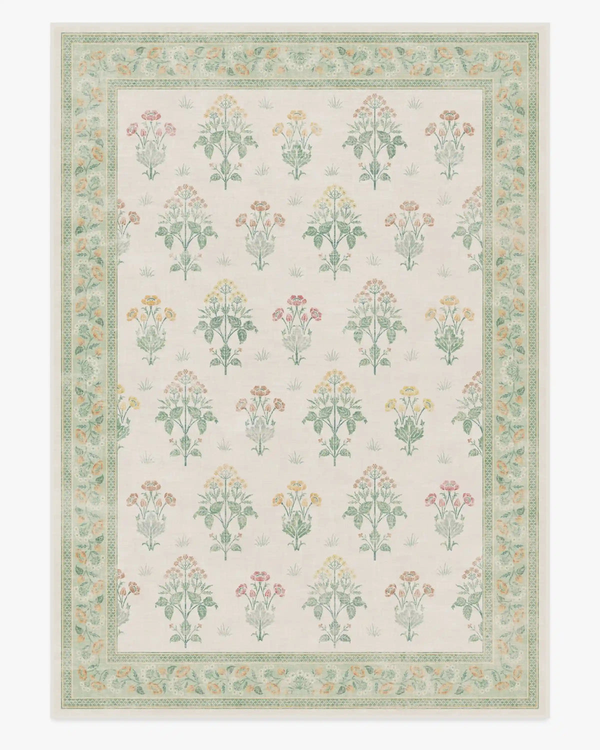 Meadow Sweet Ivory & Green Rug by Morris & Co.