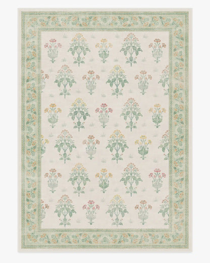 Meadow Sweet Ivory & Green Rug by Morris & Co.