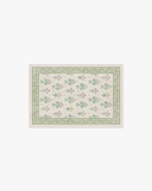Meadow Sweet Ivory & Green Rug by Morris & Co.
