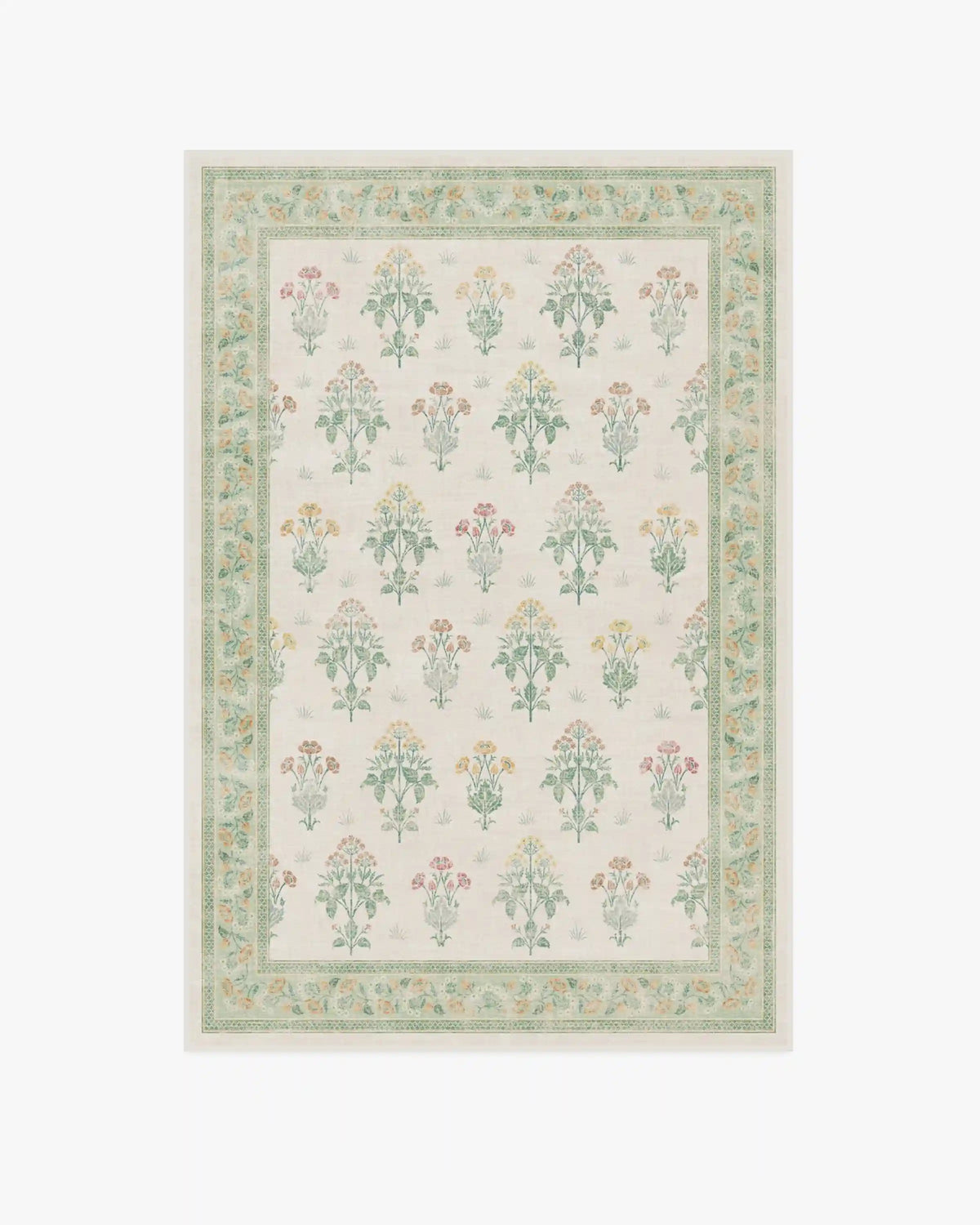Meadow Sweet Ivory & Green Rug by Morris & Co.