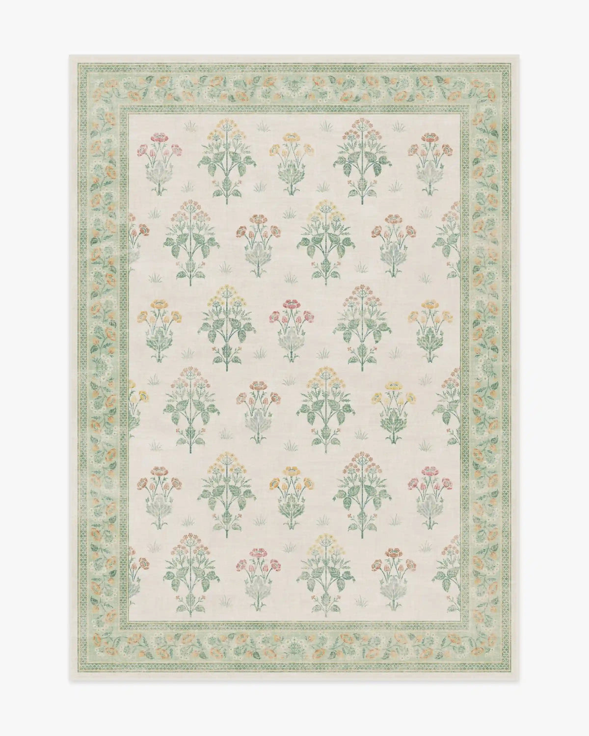 Meadow Sweet Ivory & Green Rug by Morris & Co.
