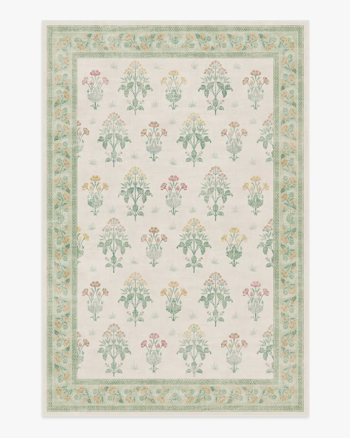 Meadow Sweet Ivory & Green Rug by Morris & Co.