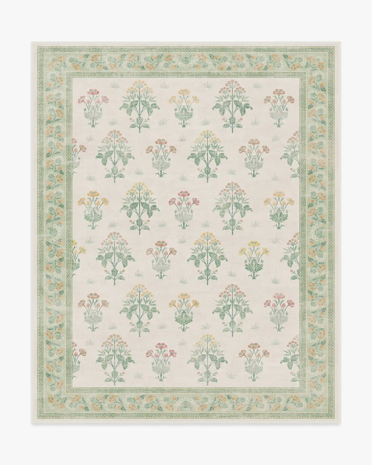 Meadow Sweet Ivory & Green Rug by Morris & Co.