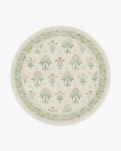 Meadow Sweet Ivory & Green Rug by Morris & Co.
