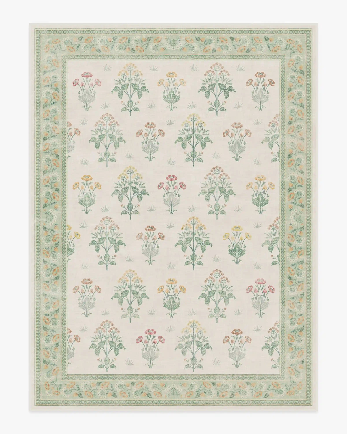 Meadow Sweet Ivory & Green Rug by Morris & Co.