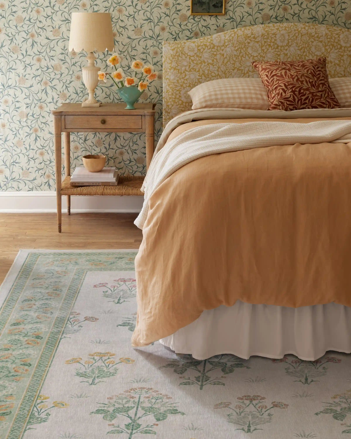 Meadow Sweet Ivory & Green Rug by Morris & Co.