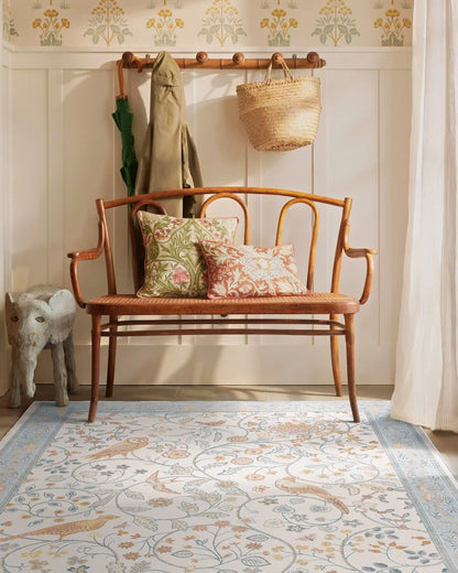 Newill Ivory & Blue Rug by Morris & Co.