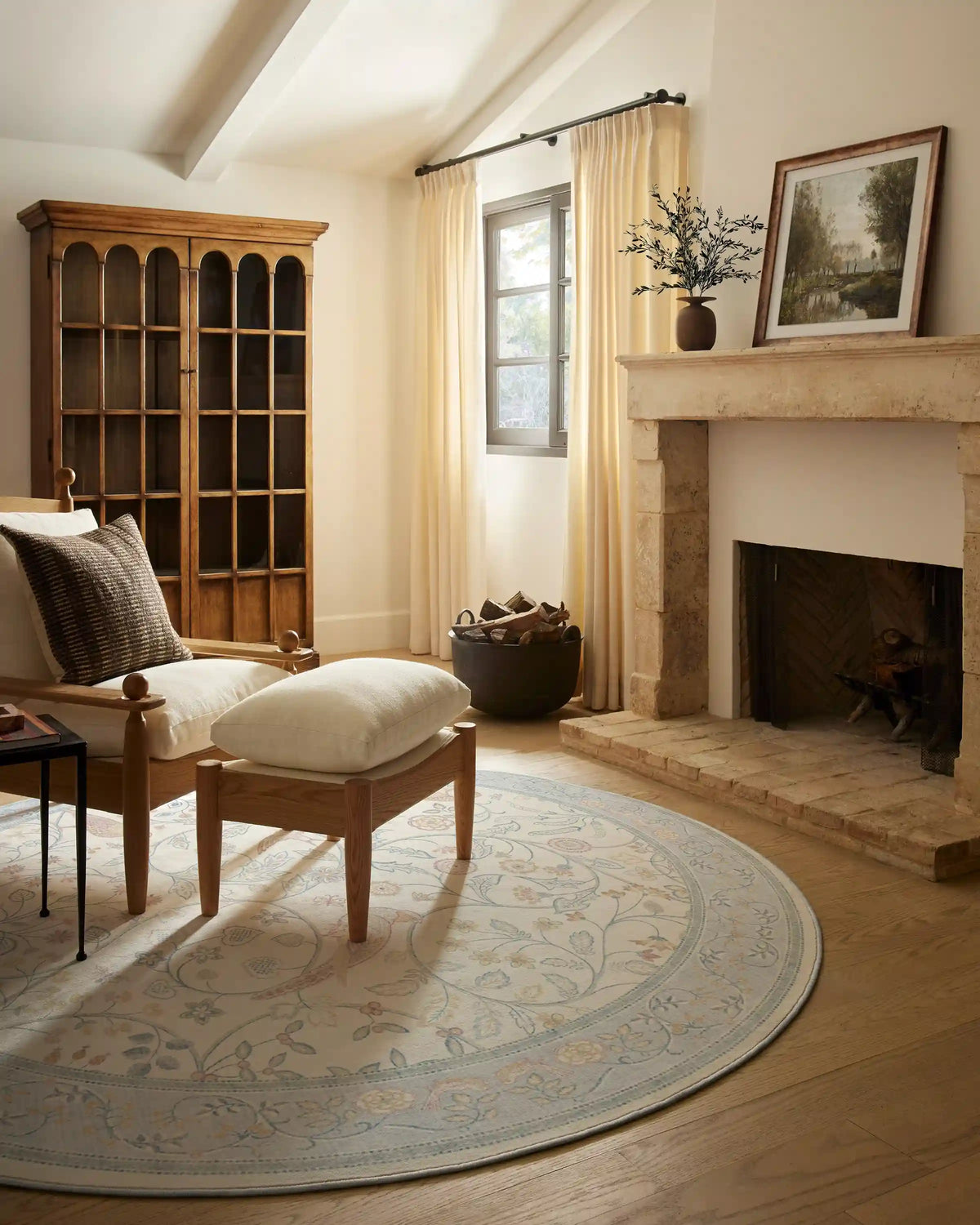 Newill Ivory & Blue Rug by Morris & Co.