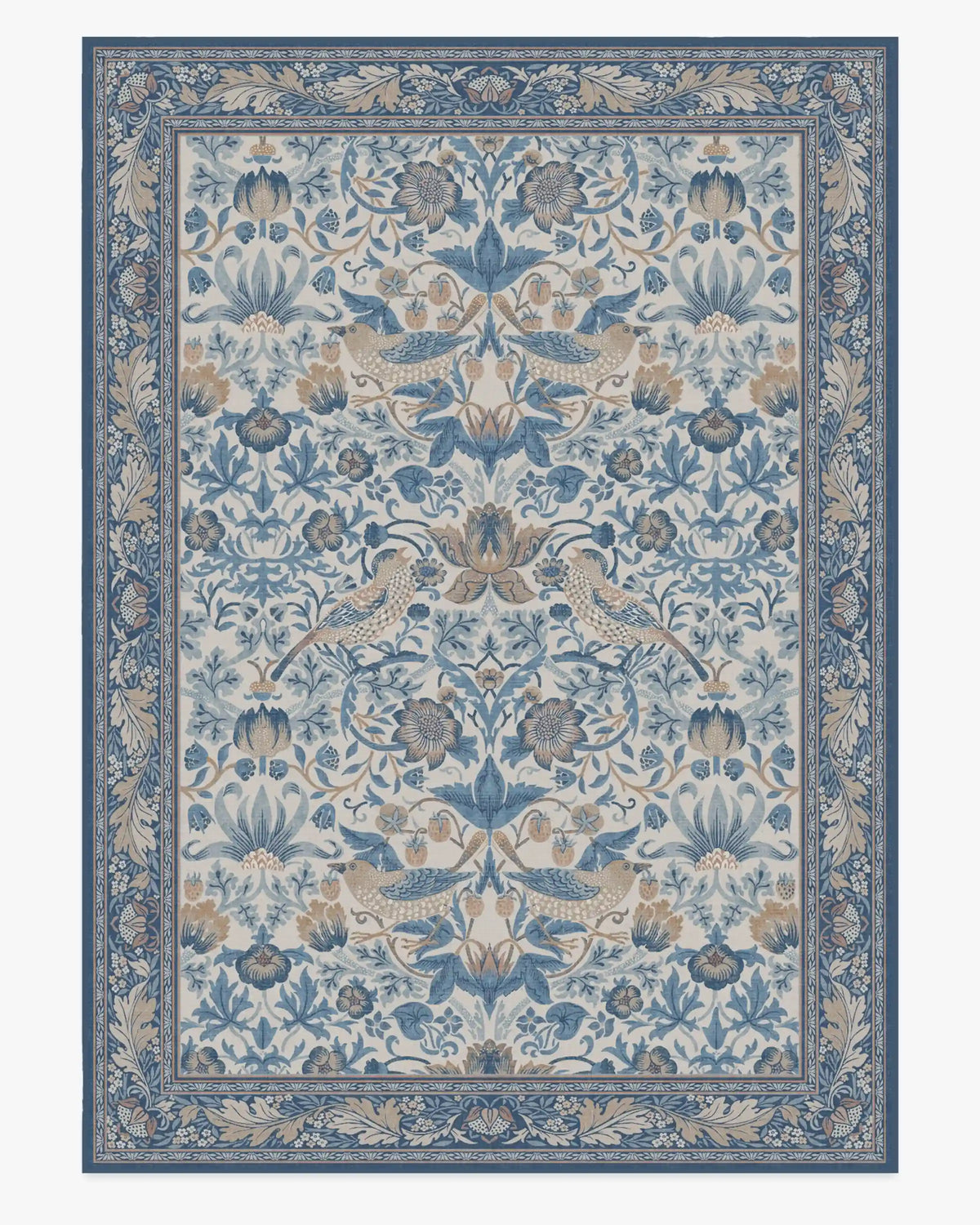Strawberry Thief Indigo & Ivory Rug by Morris & Co.