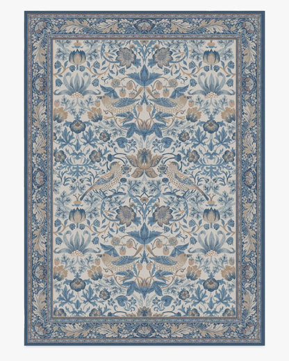 Strawberry Thief Indigo & Ivory Rug by Morris & Co.