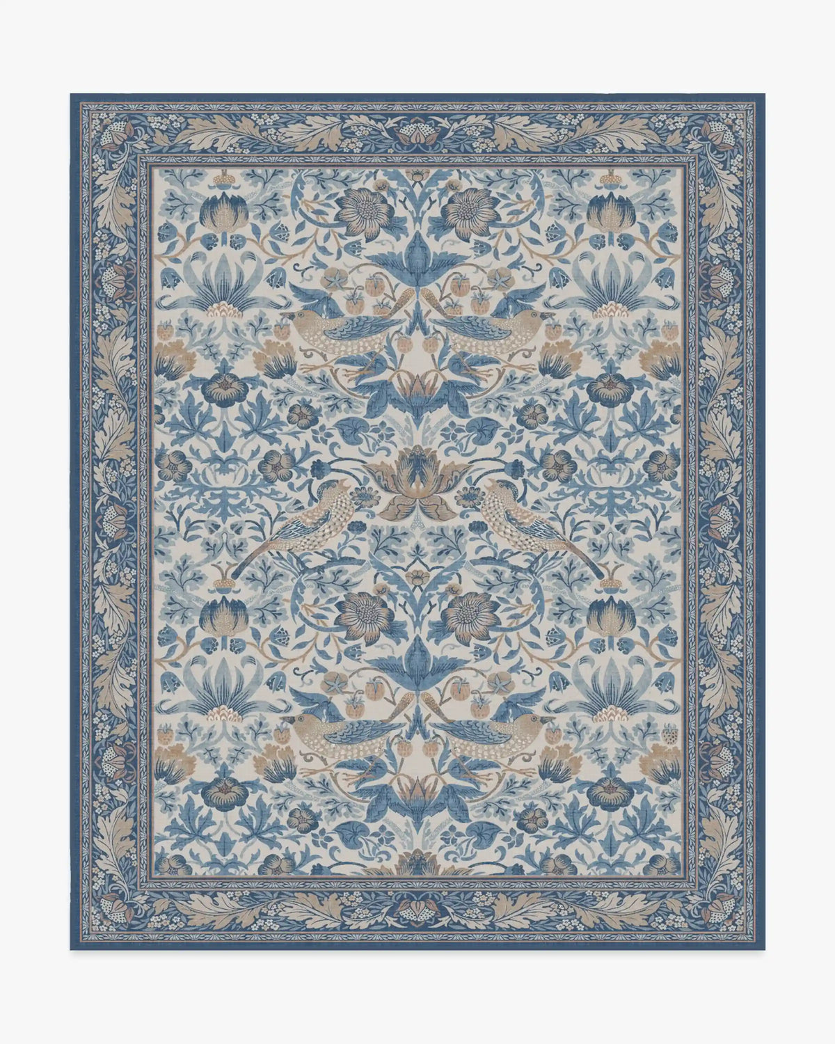 Strawberry Thief Indigo & Ivory Rug by Morris & Co.