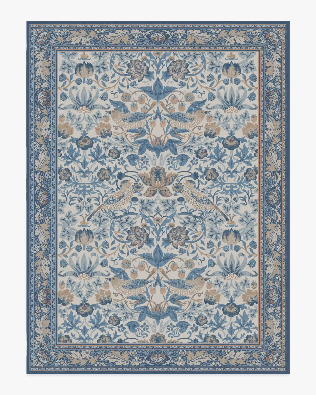 Strawberry Thief Indigo & Ivory Rug by Morris & Co.