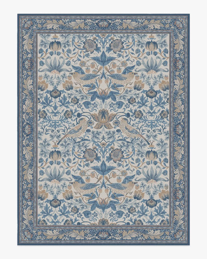 Strawberry Thief Indigo & Ivory Rug by Morris & Co.